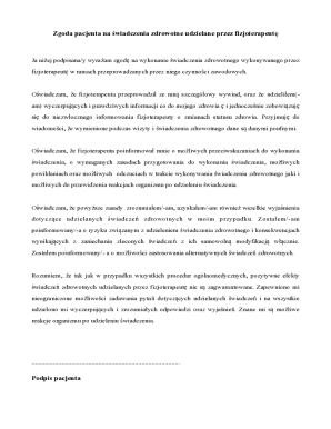 Patient Consent Form for Physiotherapy Services