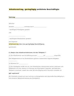 German Minijob Employment Contract