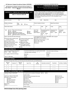 NC Communicable Disease Report Form