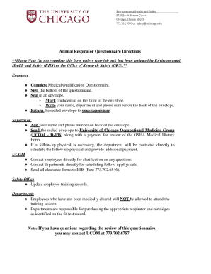Annual Respirator Questionnaire