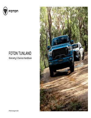 FOTON TUNLAND Warranty Change of Ownership Form