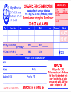 2025 Vehicle Sticker Application