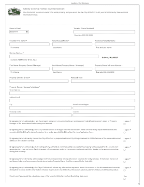Utility Billing Rental Authorization