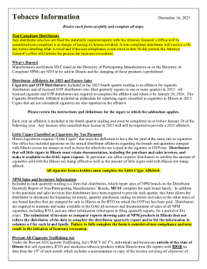 Illinois Tobacco Distributor Quarterly Report