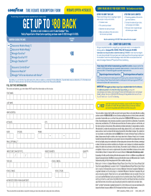 Goodyear Tire Rebate Redemption Form