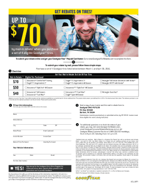Goodyear Tire Mail-In Rebate Form