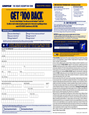 Goodyear Tire Rebate Redemption Form