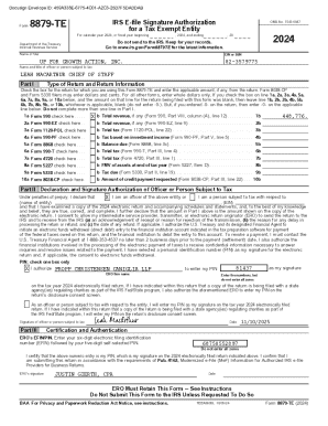 IRS Form 8879-TE 2024