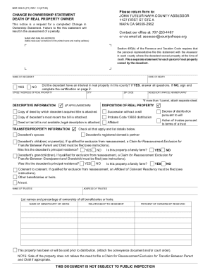 Change in Ownership Statement