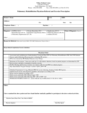 Pulmonary Rehabilitation Physician Referral and Exercise Prescription