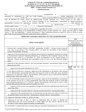 BRD Shareholder Voting Form