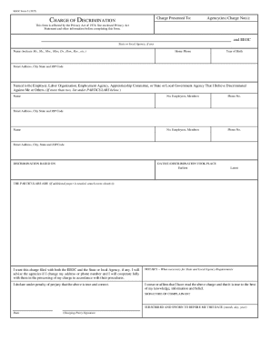 EEOC Form 5 Charge of Discrimination