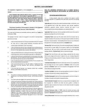 Master Loan Agreement