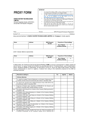 Proxy Form for Darco Water Technologies AGM