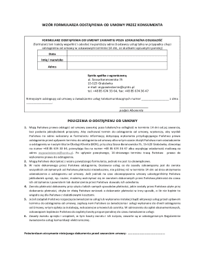 Polish Consumer Contract Withdrawal Form