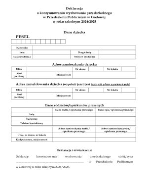 Preschool Education Continuation Declaration