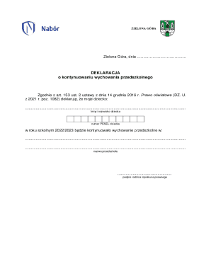 Preschool Education Continuation Declaration