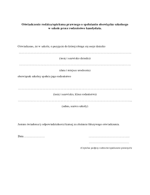 Parent Legal Guardian Declaration Forms