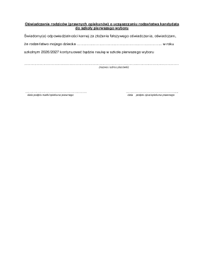 Parental Declaration of Sibling Attendance
