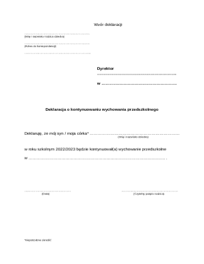 Preschool Education Continuation Declaration