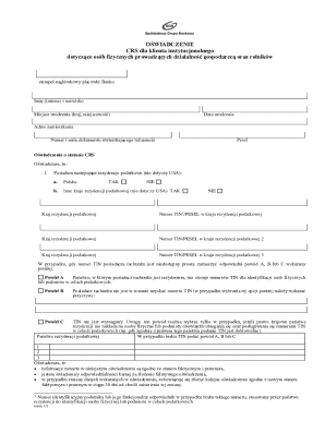 CRS Tax Residency Declaration Form