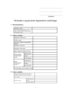 School Scholarship Application Form