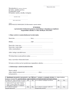 Polish School Scholarship Application Form