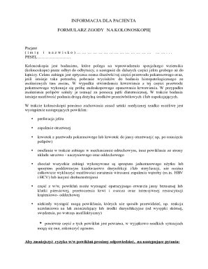 Patient Consent Form for Colonoscopy