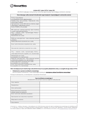 Polish FATCA CRS Questionnaire
