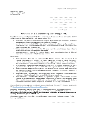 PPK Familiarisation Statement