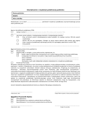Polish Tax Residency Declaration Form