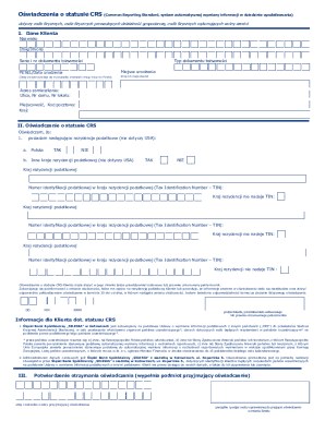 Polish CRS Status Declaration Form