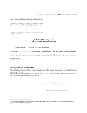 Residence Declaration Form