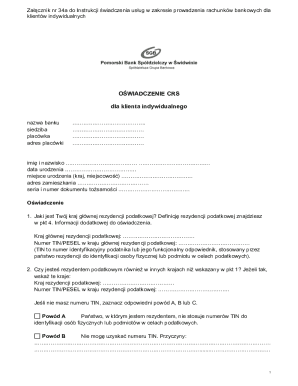 CRS Tax Residency Declaration Form