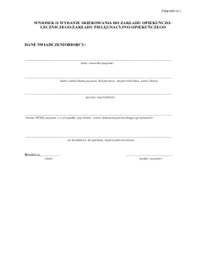 Request for Referral to Nursing Facility