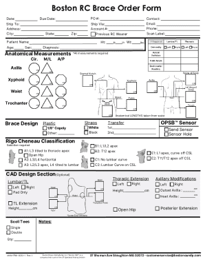 Boston RC Brace Order Form