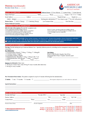 Ocrevus Provider Order Form