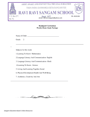 Weekly Home Study Package