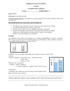 Elementary Science Worksheet