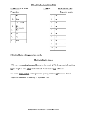 Year 6 English and Healthy Living Worksheets