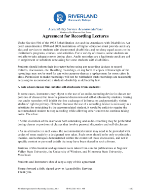 Minnesota Lecture Recording Agreement