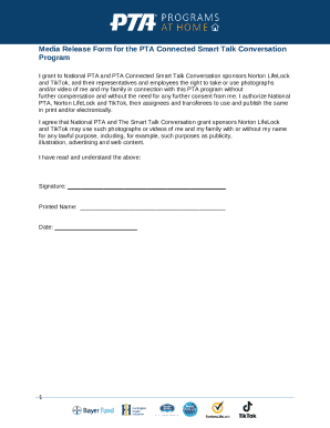 PTA Media Release Form