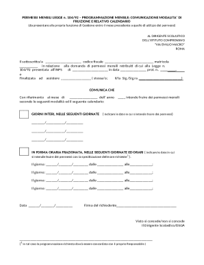 Italian Law 104/92 Leave Request Form