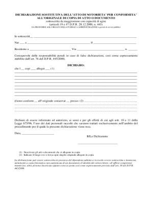 Italian Declaration of Conformity