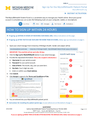 MyUofMHealth Patient Portal Sign Up