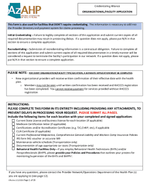 Organizational Facility Application