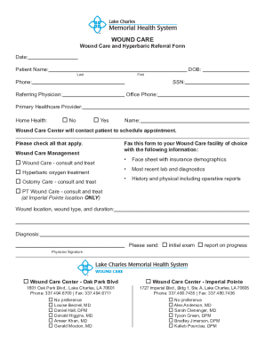 Wound Care Referral Form