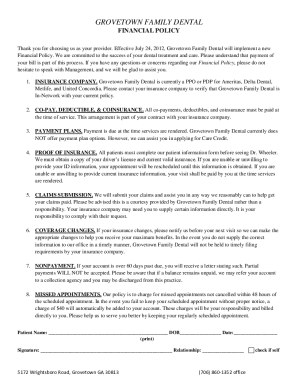 Grovetown Family Dental Financial Policy