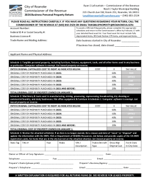 Roanoke Business Personal Property Return