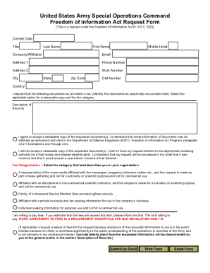 US Army FOIA Request Form